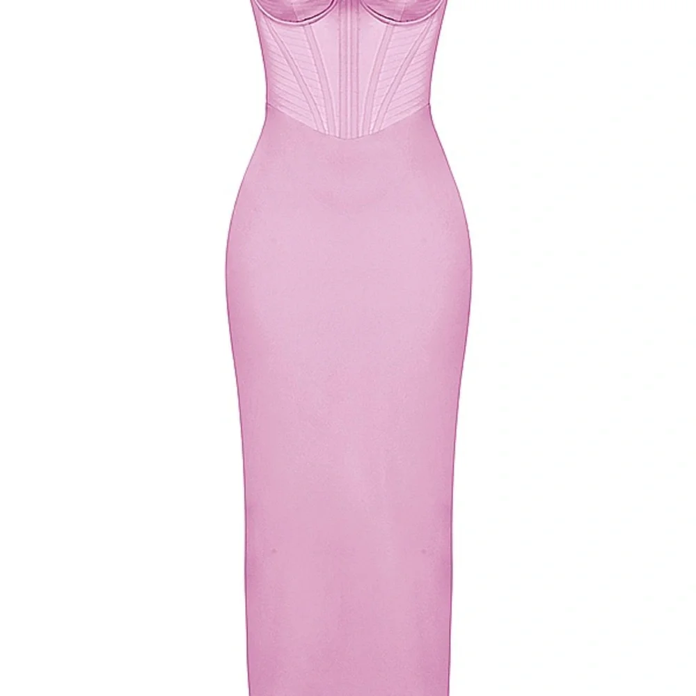 House of CB Charmine Pink Corset Maxi Dress Small Cup - Picture 5 of 5